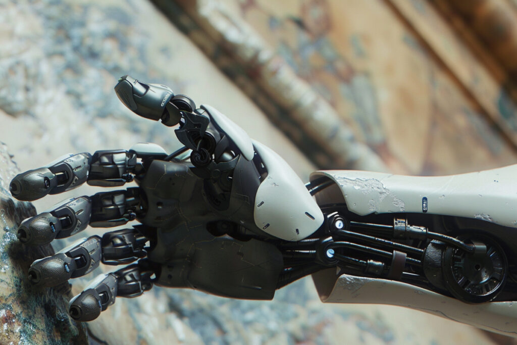 Futuristic Precision – Robotic Hand Close-Up 1200px